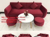 Bộ bàn ghế sofa băng đỏ đô giá rẻ vải nhung | Nội thất Linco Quy Nhơn Bộ bàn ghế sofa băng đỏ đô giá rẻ vải nhung | Nội thất Linco Quy Nhơn