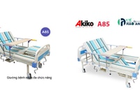 Giường bệnh nhân 4 tay quay đa chức năng Akiko A85 có bô, bàn ăn, chậu Giường bệnh nhân 4 tay quay đa chức năng Akiko A85 có bô, bàn ăn, chậu