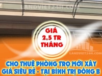 Cho Thuê Phòng Trọ Mới Xây Giá Siêu Rẻ Tại Bình Trị Đông B Cho Thuê Phòng Trọ Mới Xây Giá Siêu Rẻ Tại Bình Trị Đông B