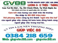 Giúp việc 88 tuyển người giúp việc gia đình. Lương 6-12 triệu