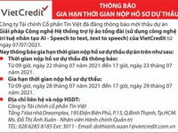 VietCredit thông báo gia hạn thời gian nộp hồ sơ dự thầu VietCredit thông báo gia hạn thời gian nộp hồ sơ dự thầu