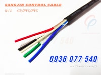 Cáp điều khiển 5C x 0.5 SQMM - Cáp Sangjin không chống nhiễu RVV Cáp điều khiển 5C x 0.5 SQMM - Cáp Sangjin không chống nhiễu RVV