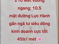 Lô 210m2 mặt đường Lực Hành, ngang 10,5m chia lô cực đẹp, ngay ngã tư Lô 210m2 mặt đường Lực Hành, ngang 10,5m chia lô cực đẹp, ngay ngã tư