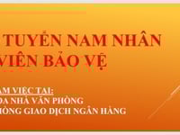 Tuyển gấp Nam NV bảo vệ làm tại Hoàn Kiếm, Mỹ Đình, Lý Thường Kiệt