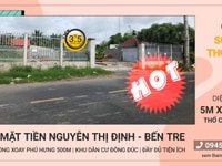 Đất MT Nguyễn Thị Định, TP. Bến Tre 9x45m. Tiện Kinh Doanh, cho thuê Đất MT Nguyễn Thị Định, TP. Bến Tre 9x45m. Tiện Kinh Doanh, cho thuê