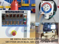 Hệ thống báo dò gas 5 đầu báo 1 van điện từ Hệ thống báo dò gas 5 đầu báo 1 van điện từ