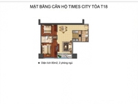 Bán căn hộ chung cư 2 phòng ngủ tại VINHOMES TIMES CITY