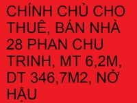 Cho thuê, bán nhà 28 Phan Chu Trinh. Địa điểm đẹp. MT 6,2m. DT 346,7m2