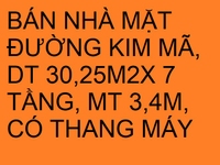 Bán nhà mặt đường Kim Mã, 30,25m2x 7tầng, mặt tiền 3,4m, thang máyxịn