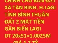 Đất xã Tân Bình, thị xã La Gi, tỉnh Bình Thuận, gần biển La Gi, 20x21m