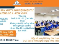 Tuyển gấp Nữ sản xuất linh kiện điện tử làm việc tại KCN VSip 1, BD.