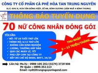 Tuyển 50 nữ công nhân đóng gói Tuyển 50 nữ công nhân đóng gói