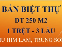 Bán biệt thự DT 250 m2, 1 trệt, 3 lầu, khu Him Lam, Trung Sơn