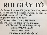 Đánh rơi giấy tờ đường Hoàng Quốc Việt Đánh rơi giấy tờ đường Hoàng Quốc Việt