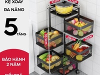 Kệ 5 tầng để đồ sắt xoay 360 độ cho gia đình/văn phòng (có bánh xe) Kệ 5 tầng để đồ sắt xoay 360 độ cho gia đình/văn phòng (có bánh xe)