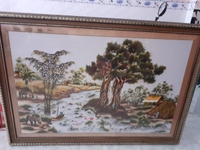 Thanh lý tranh thiêu thủ công bằng tay bức tranh quê hương Thanh lý tranh thiêu thủ công bằng tay bức tranh quê hương