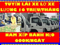 Trà Vinh => Tài Xế, Lơ xe Giao Hàng, Phụ Xếp Bánh Kẹo 16 Triệu Trà Vinh => Tài Xế, Lơ xe Giao Hàng, Phụ Xếp Bánh Kẹo 16 Triệu