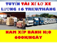 Tuyển Dụng > Tài Xế & Lơ Xe 16tr/tháng - Nam Phụ Kho 600k/ngày Tuyển Dụng > Tài Xế & Lơ Xe 16tr/tháng - Nam Phụ Kho 600k/ngày
