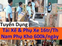 Tuyển LDPT Phụ Kho 600k/ngày - Lơ Xe 14tr/tháng - Nhận lương tuần Tuyển LDPT Phụ Kho 600k/ngày - Lơ Xe 14tr/tháng - Nhận lương tuần