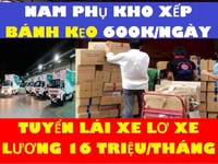 Cần gấp 50 nhân viên phụ kho, 10 tai xế xe tải, 30 phụ lơ xe tải Cần gấp 50 nhân viên phụ kho, 10 tai xế xe tải, 30 phụ lơ xe tải