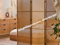 Bình phong mây tự nhiên kết hợp lưới đan mắt cáo Bình phong mây tự nhiên kết hợp lưới đan mắt cáo