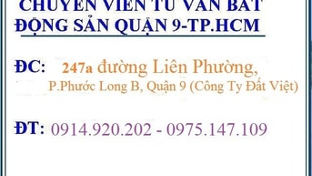 Cần bán 1 số lô đất đẹp dự án Phú Nhuận Quận 9, Sở Văn Hóa TT Quận 9