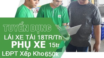 Cần Tuyển Lơ Xe Giao Hàng & LĐPT Phụ Kho xếp Bánh Kẹo Lương 600/ngày