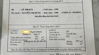 Bán nhà hẻm xh4m Ông Ích Khiêm Phường 14 Quận 11 giá 6,1 tỷ 45,4m2