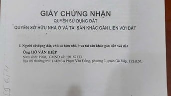 Chính chủ bán nhà hẻm cụt 124/9 Phạm Văn Đồng, Phường 3, Gò Vấp