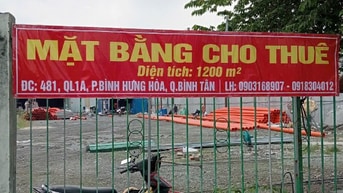 Cho thuê đất kinh doanh 481 Quốc Lộ 1A,  Bình Hưng Hoà,  Bình Tân