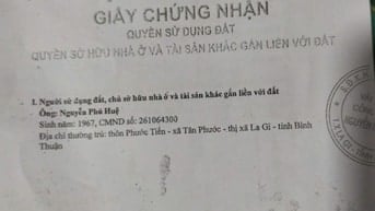 Chính Chủ Cần Bán Lô Đất Vị Trí Đẹp Tại Bình Thuận