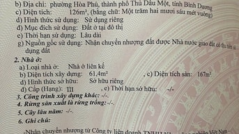 Chính chủ bán căn 1 trệt 2 lầu ở Hoà Phú TPM BD giá thương lượng