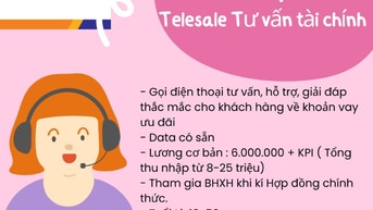 SHB Finance Tuyển 3 bạn Telesale Tư vấn tài chính