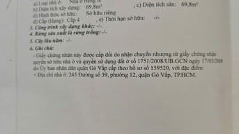 Bán nhà 647 Tân Sơn, phường 12, Gò Vấp