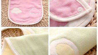 1 Khăn sữa xô nhăn 4 lớp 100% cotton siêu mềm, khăn sữa rửa mặt cho bé