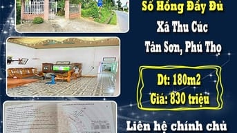 CHÍNH CHỦ BÁN CĂN NHÀ MẶT TIỀN TẠI XÃ THU CÚC, TÂN SƠN, PHÚ THỌ  