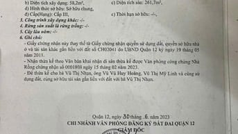 NHÀ 3 MẶT TIỀN , XE TẢI THÔNG -4 TẦNG - 6X20 - TÂN THỚI HIỆP 20, Q.12