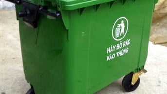 Thùng rác 1100L có 4 bánh xe đẩy tiện lợi