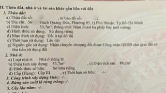 Chính chủ cần bán nhà hẻm 56/ Thích Quảng Đức🏡 sát MT đường🏡 DT 54m2