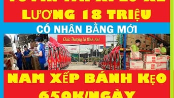 TUYỂN PHỤ KHO SẮP XẾP HÀNG HÓA LƠ XE LƯƠNG NGÀY 650K