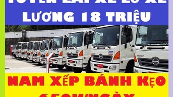 Hồ Chí Minh=> Tuyển Tài Xế Lơ Xe Xếp Kho Vận Tải Siêu Thị 18 triệu 