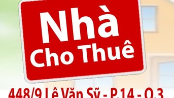 Cho Thuê Nhà Nguyên Căn 448/9 Lê Văn Sỹ, P.14, Q,3 - dt:4,2x16 trệt 1L