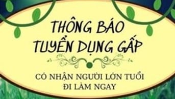 Tuyển gấp 3 Nam,NỮ tuổi từ 22 -60 đóng gói ,phụ kho,dán tem ,tạp vụ . 