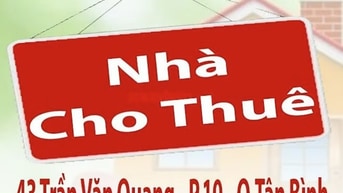 Nhà Cho Thuê Mặt Tiền 43 Trần Văn Quang P.10 Q.Tân Bình dt:4x12m + gác