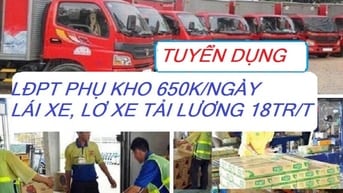 Tuyển Gấp Lơ Xe Tải Và LĐPT Xếp Bánh Kẹo trong Kho Lương 18tr/ Tháng