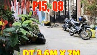 Nhà sát MT Nguyễn Sỹ Cố, P15 Q8. Nhà đúc 1trệt, 1lầu, 3,6m x Dài 7m.