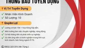 TUYỂN DỤNG NHÂN VIÊN KINH DOANH