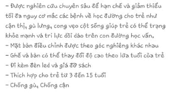 BÀN HỌC CHỐNG GÙ CHO BÉ CÓ ĐÈN LED.