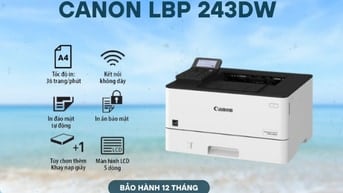 Máy in laser trắng đen Canon LBP 243dw in 2 mặt, in wifi tiện lợi