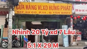 Nhà Bán Mặt Tiền Âu Cơ 5.1mx29m 150m 3 Tầng Kinh Doanh Tốt